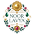 Logo of Noor Lavya with decorative elements on a white background